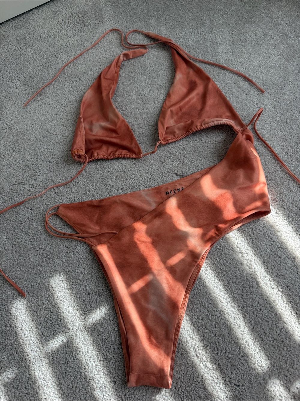 NEENA Rust Brown Tie Bikini Set